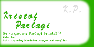 kristof parlagi business card